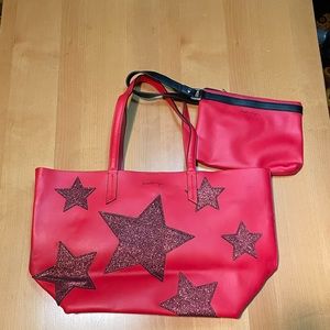 Kendall & Kiely red tote with stars - some marks